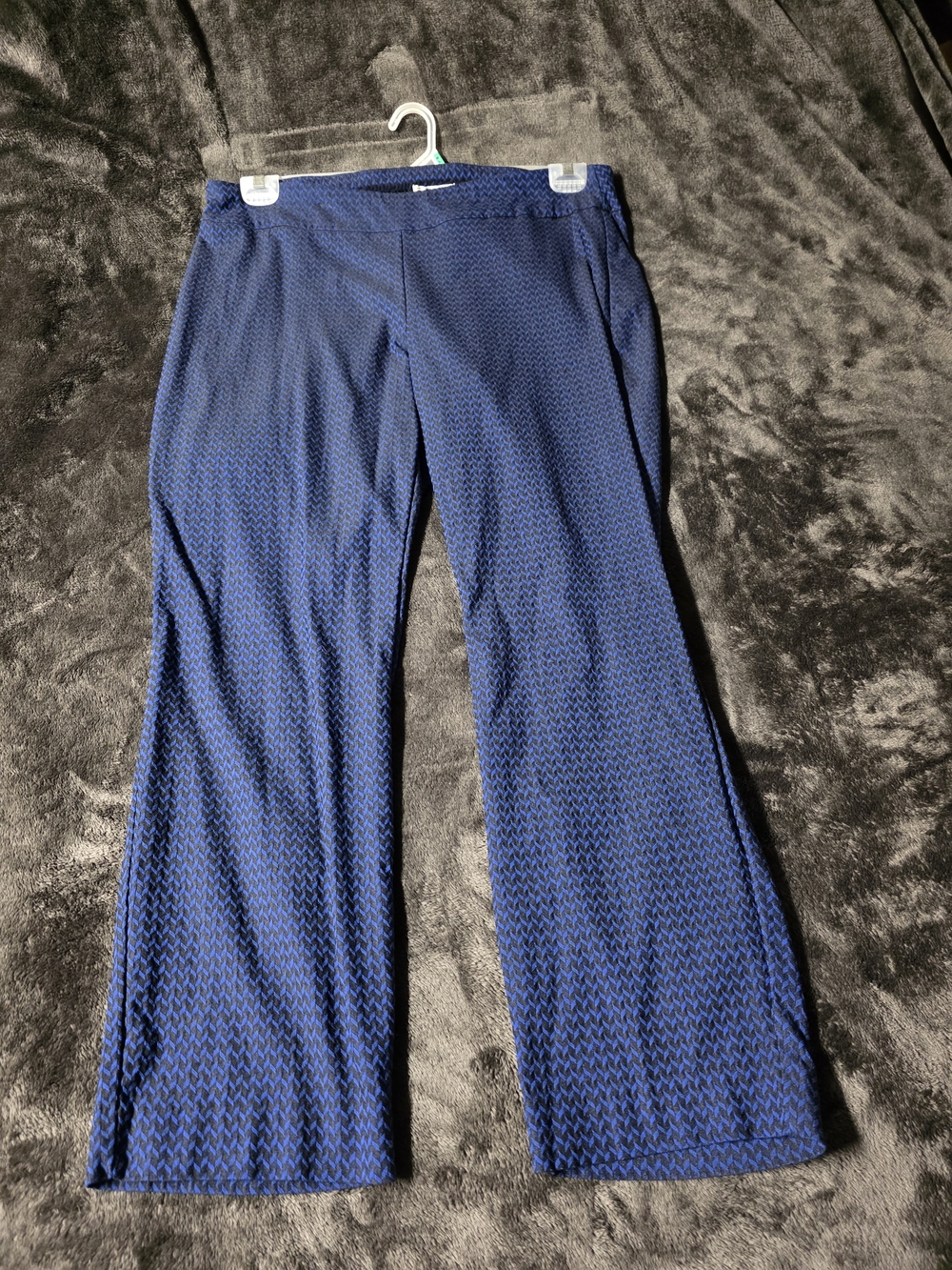 Dana Buchman Women's Blue And Black Chevron  Textured Dress Pants